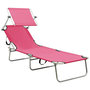 Voir la diapositive 2 : VIDAXL Chaise longue pliable avec auvent Rose Aluminium