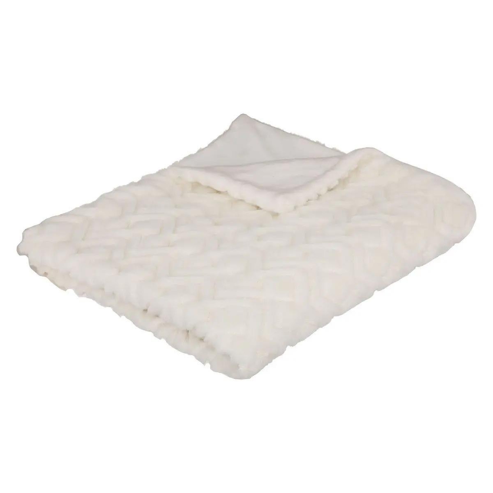 Voir la diapositive 1 : ATMOSPHERA Plaid imitation fourrure  mara  120x160cm blanc