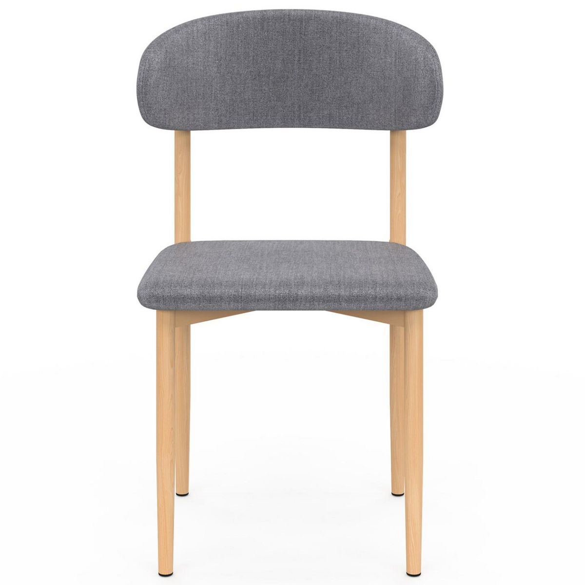 ID MARKET Lot de 6 chaises scandinaves CELESTINE en tissu gris clair effet chiné pour salle à manger