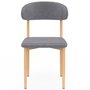 Voir la diapositive 3 : ID MARKET Lot de 6 chaises scandinaves CELESTINE en tissu gris clair effet chiné pour salle à manger