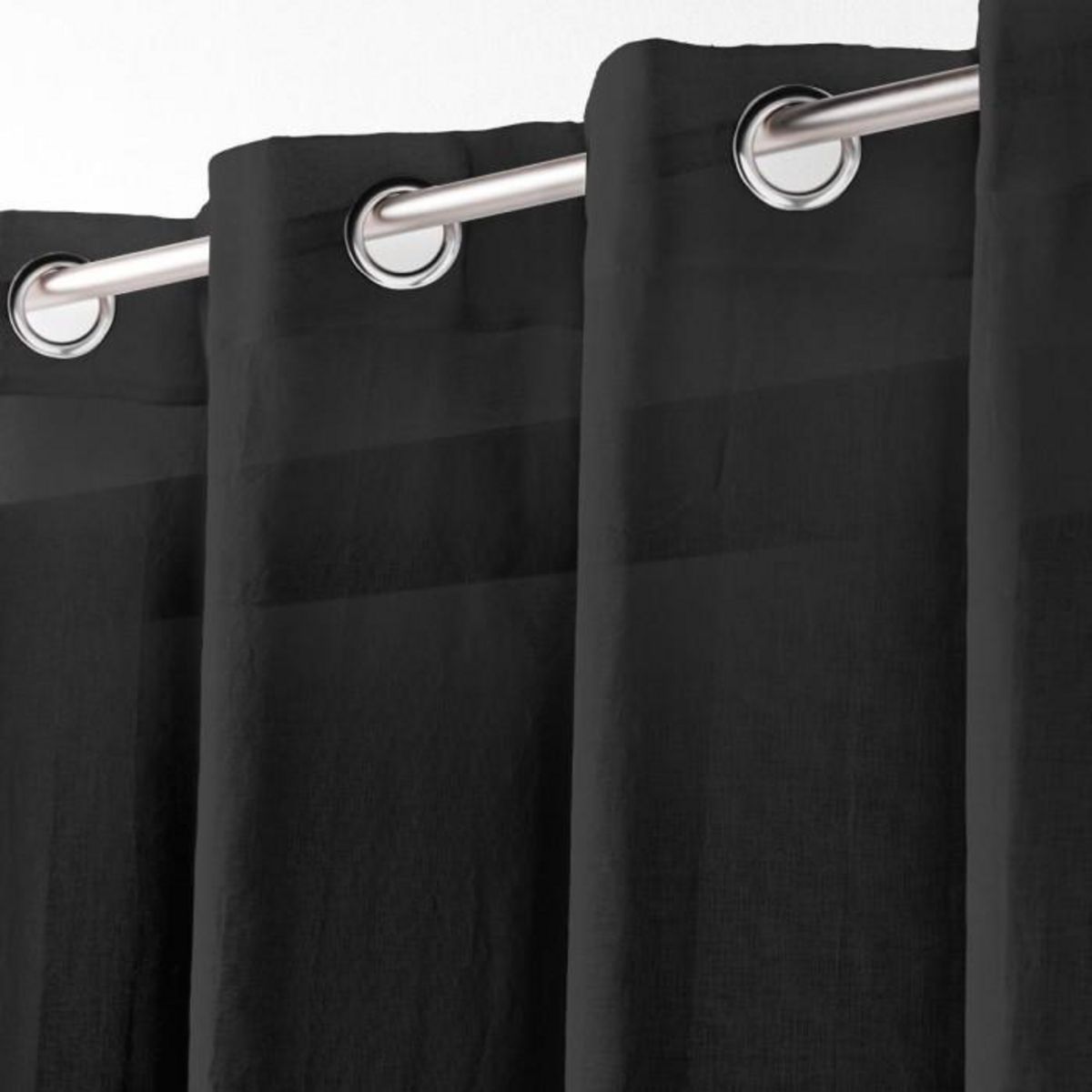 Paris Prix Rideau Voilage Étamine  Telma  140x280cm Noir