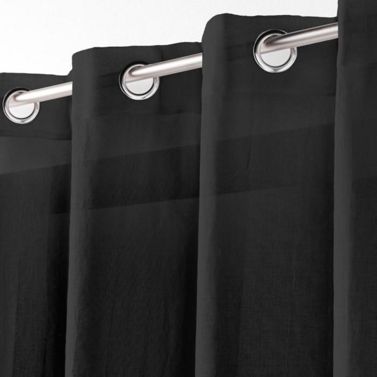 Paris Prix Rideau Voilage Étamine  Telma  140x280cm Noir