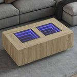 VIDAXL Table basse avec LED infini chene sonoma 116x69x40 cm