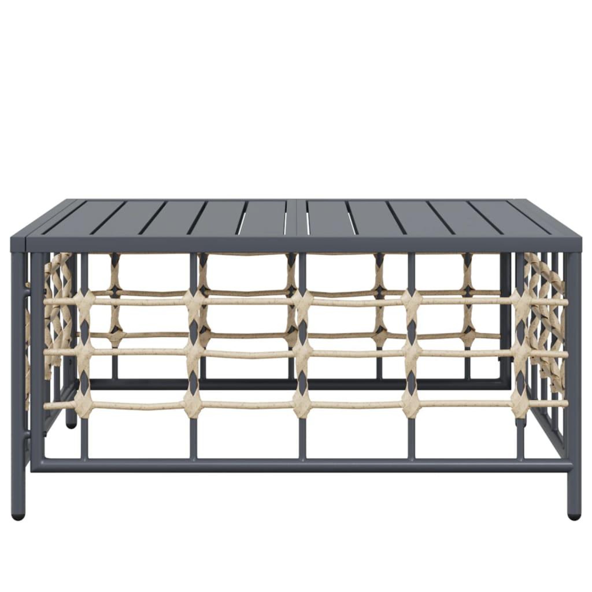 Voir la diapositive 3 : VIDAXL Table de jardin anthracite 70x70x34 cm resine tressee