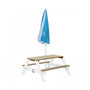 Voir la diapositive 2 : Axi House AXI Table Picnic NICK Brun Blanc avec parasol Bleu Blanc 98x95x49cm