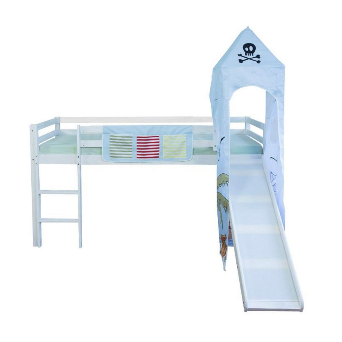 HomeStyle4U Lit enfant 90x200 cm bleu pirate