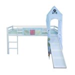 HomeStyle4U Lit enfant 90x200 cm bleu pirate