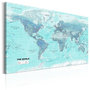 Voir la diapositive 1 : Paris Prix Tableau Imprimé  World Map : Sky Blue World