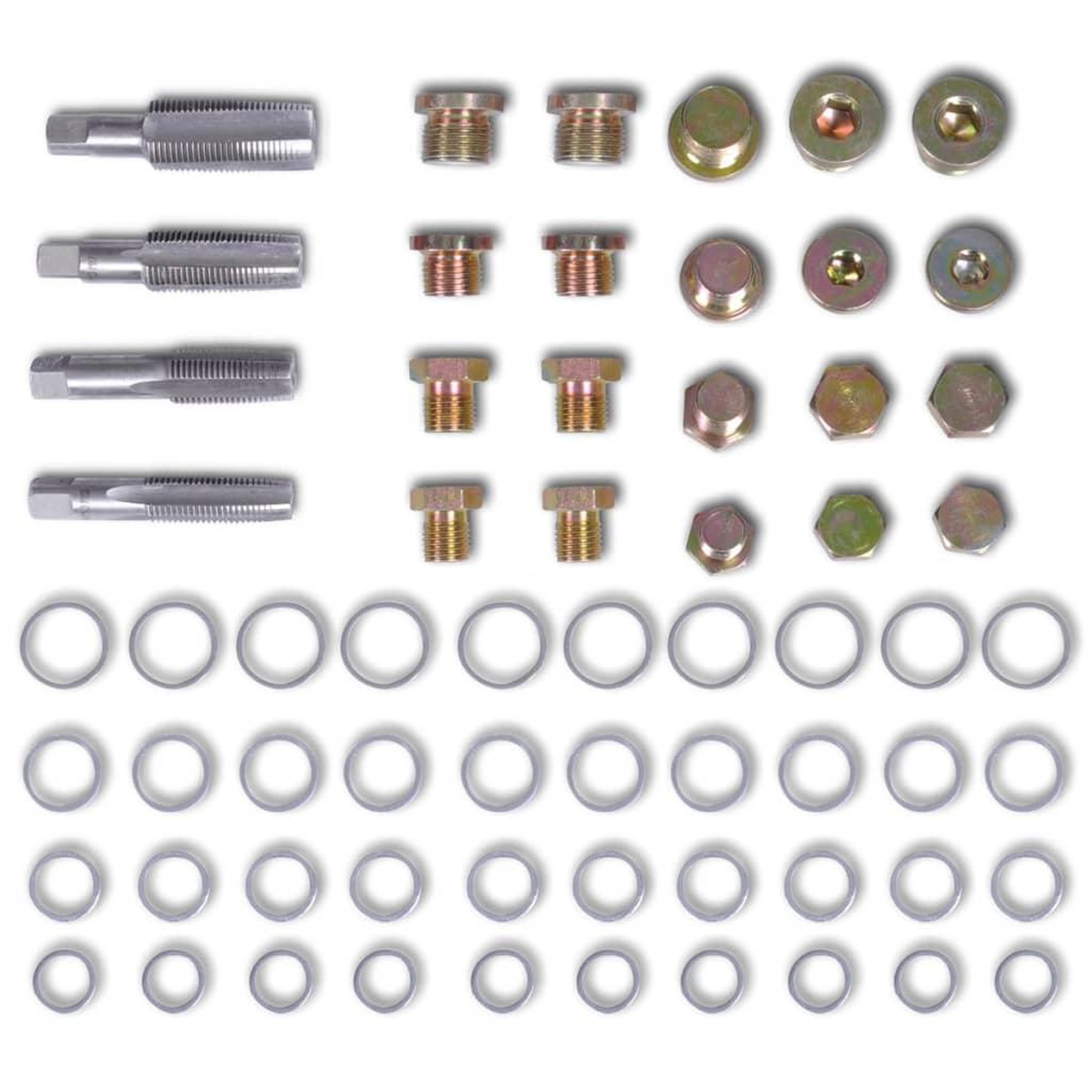 Voir la diapositive 3 : VIDAXL Kit de reparation de bouchon de vidange d'huile 64 pcs