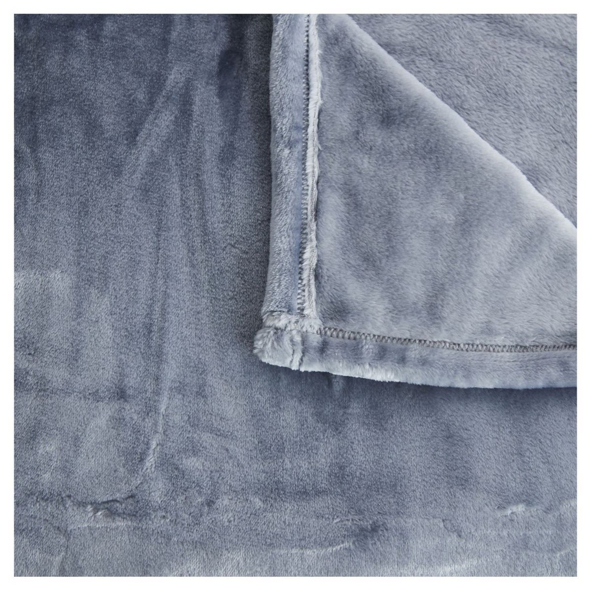 ACTUEL Plaid uni en polyester 380gsm MILK FROZEN