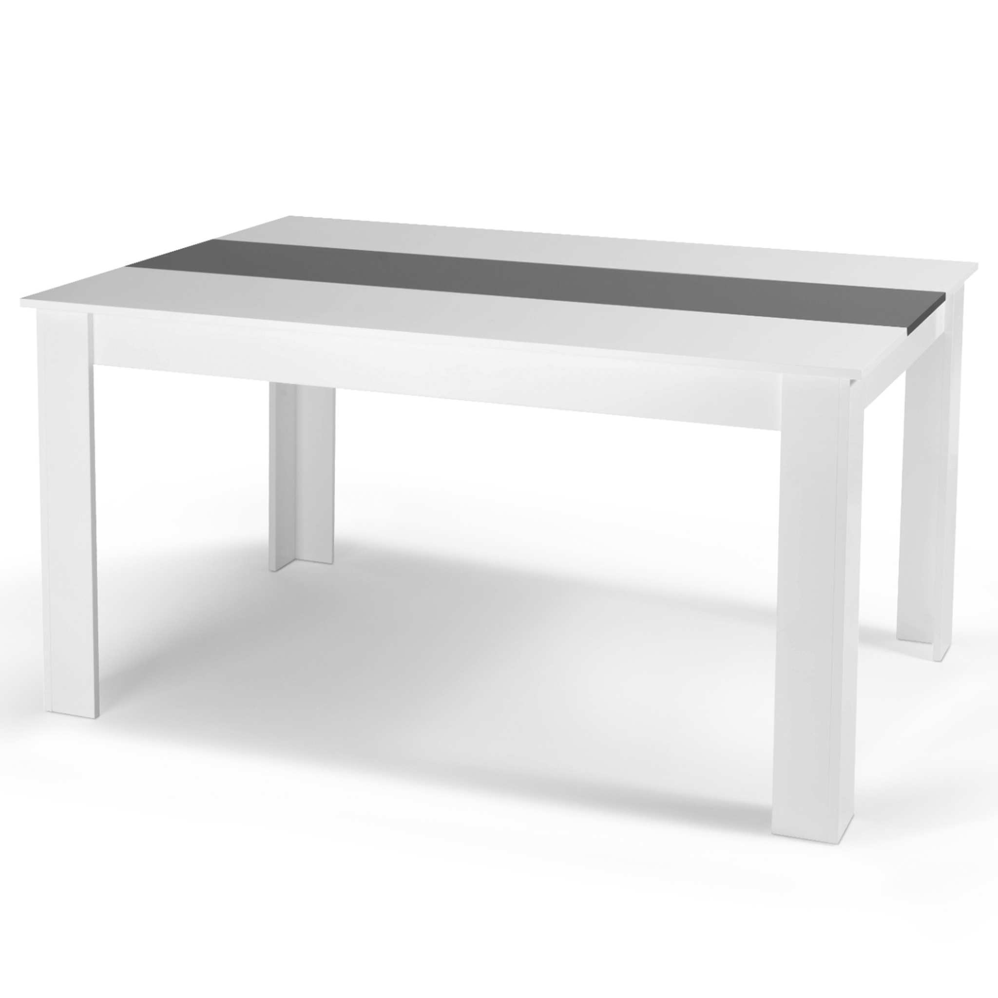 Voir la diapositive 3 : ID MARKET Table à manger rectangle georgia 8 personnes blanche et grise 160 x 80 cm