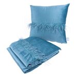 Paris Prix Ensemble Coussin & Plaid  Palmira  130x170cm Bleu