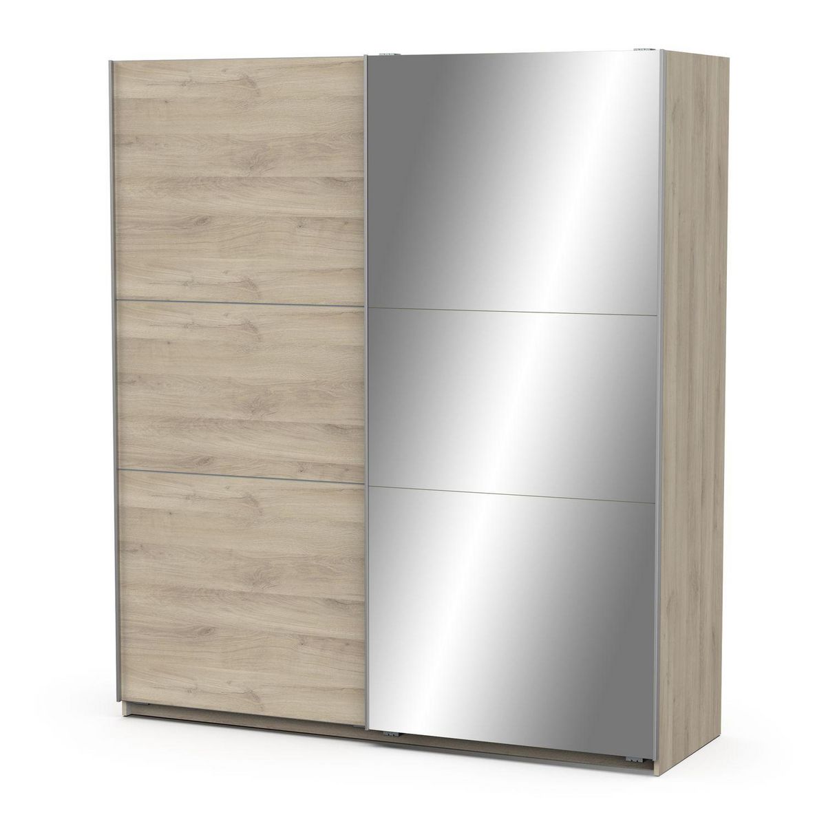 Armoire 2 portes coulissantes 1 miroir L180 cm THIBAULT