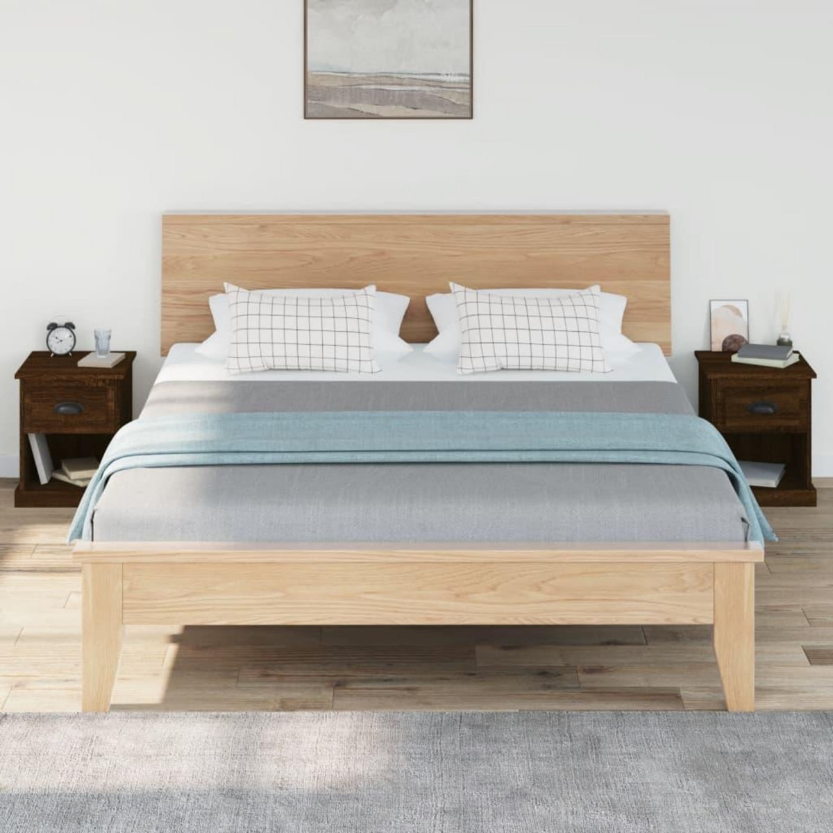 VIDAXL Tables de chevet 2pcs chene marron 39x39x47,5cm bois ingenierie