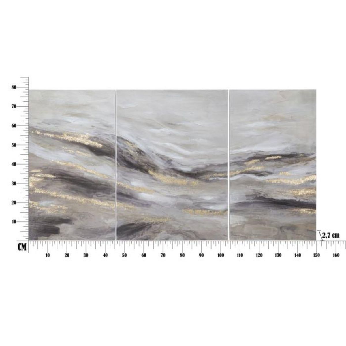 Paris Prix Lot de 3 Toiles Peinture Déco  Monty  80x150cm Multicolore