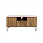 Voir la diapositive 1 : LISA DESIGN Delhi - meuble tv - bois massif et noir - 2 portes, 1 tiroir et 1 niche - 135 cm