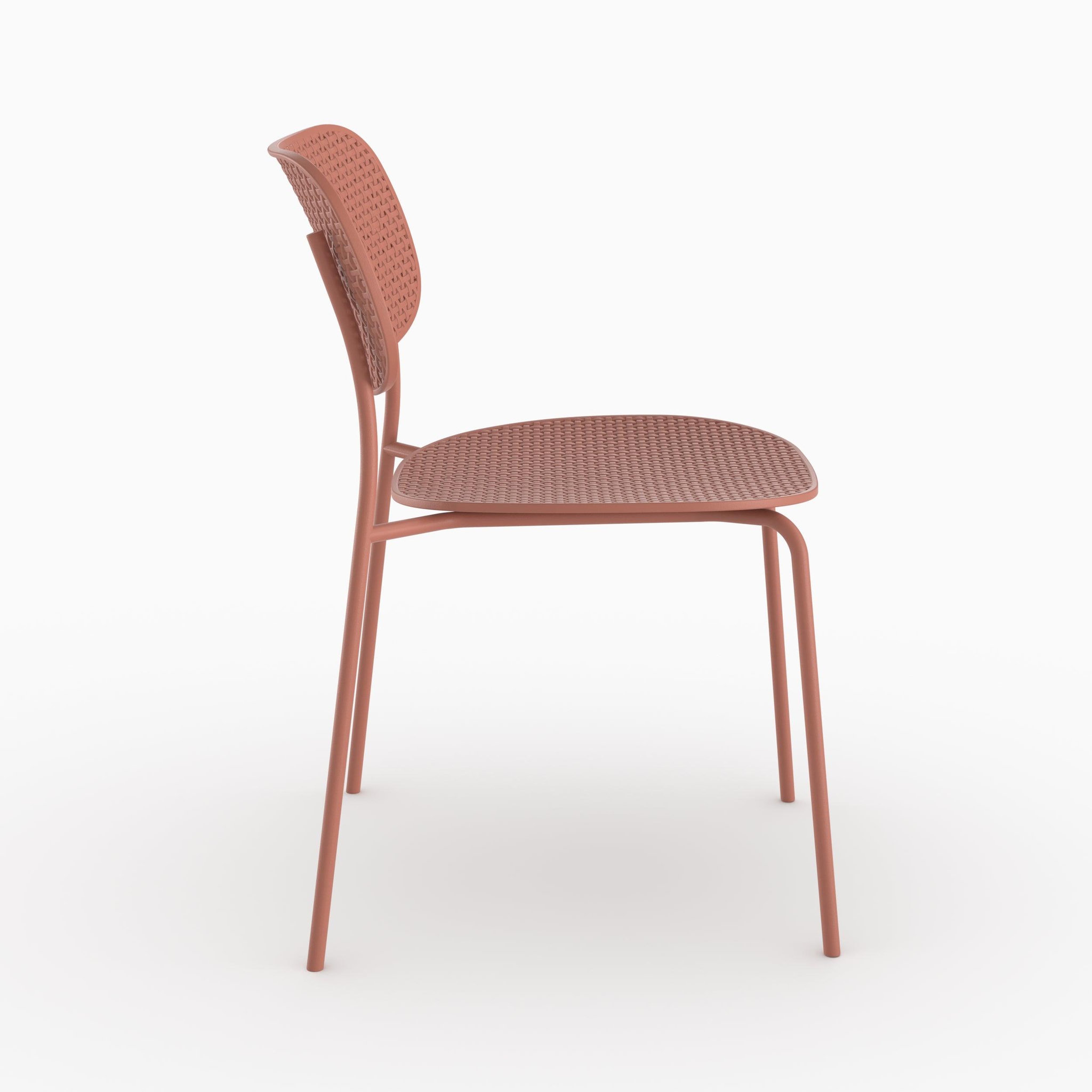Voir la diapositive 6 : MAISON PAVANE Lot de 2 chaises de jardin empilables en plastique vieux rose-géa