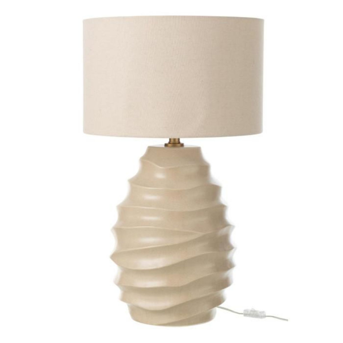 Paris Prix Lampe à Poser en Céramique  Vague  68cm Beige