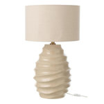 Paris Prix Lampe à Poser en Céramique  Vague  68cm Beige