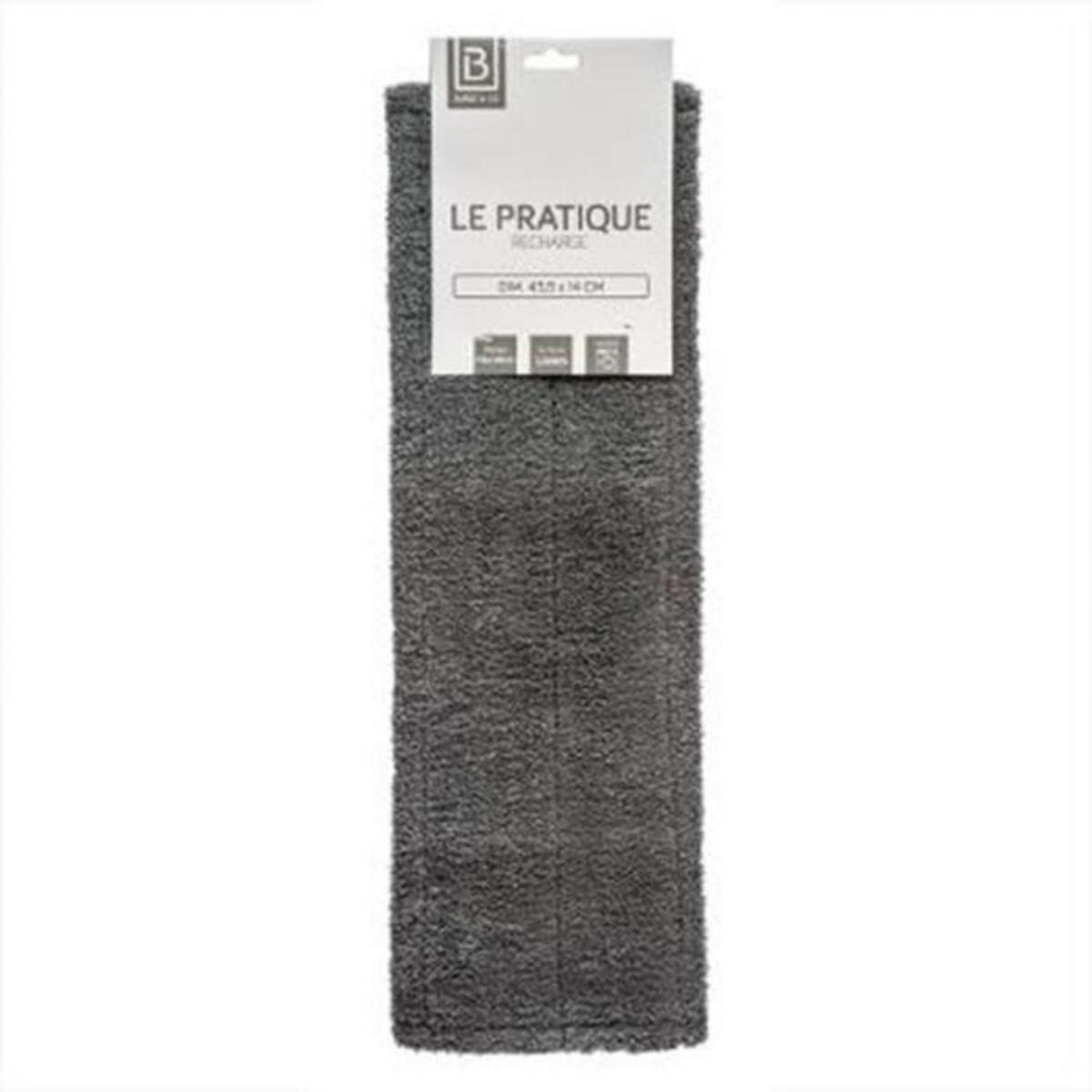 B BASIC & CO Serpillière Microfibre  Balai  14x24cm Gris
