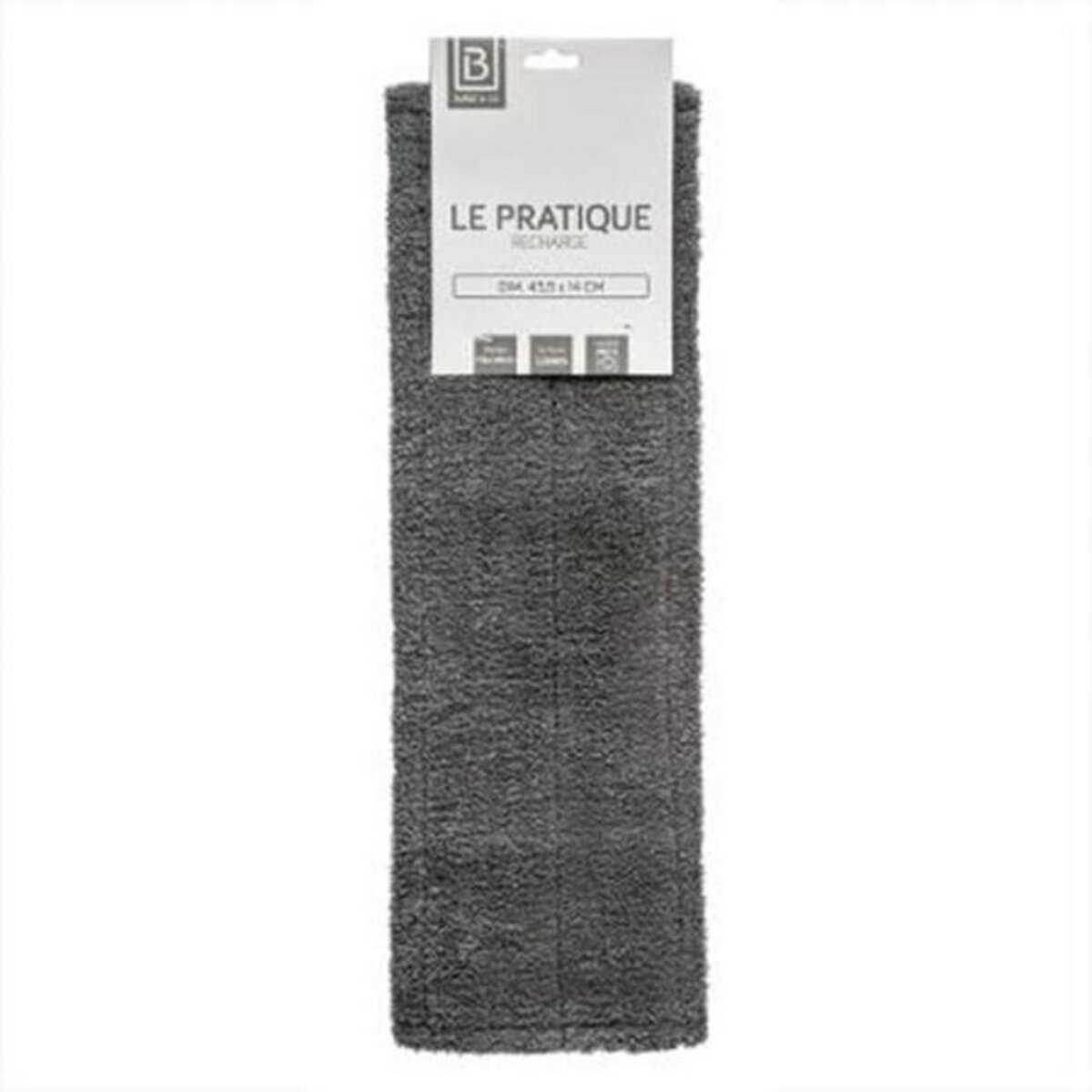 B BASIC & CO Serpillière Microfibre  Balai  14x24cm Gris