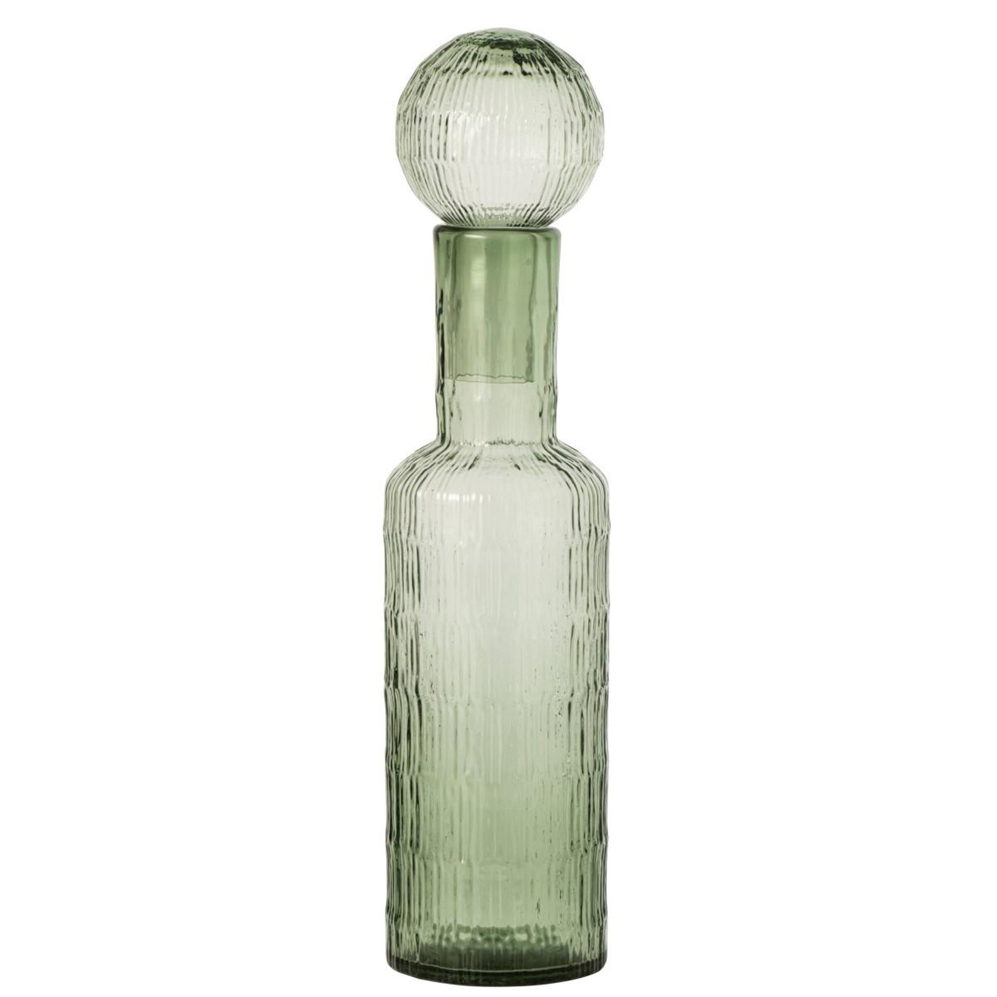 J-LINE Bouteille déco striée en verre  kyoto  54cm vert