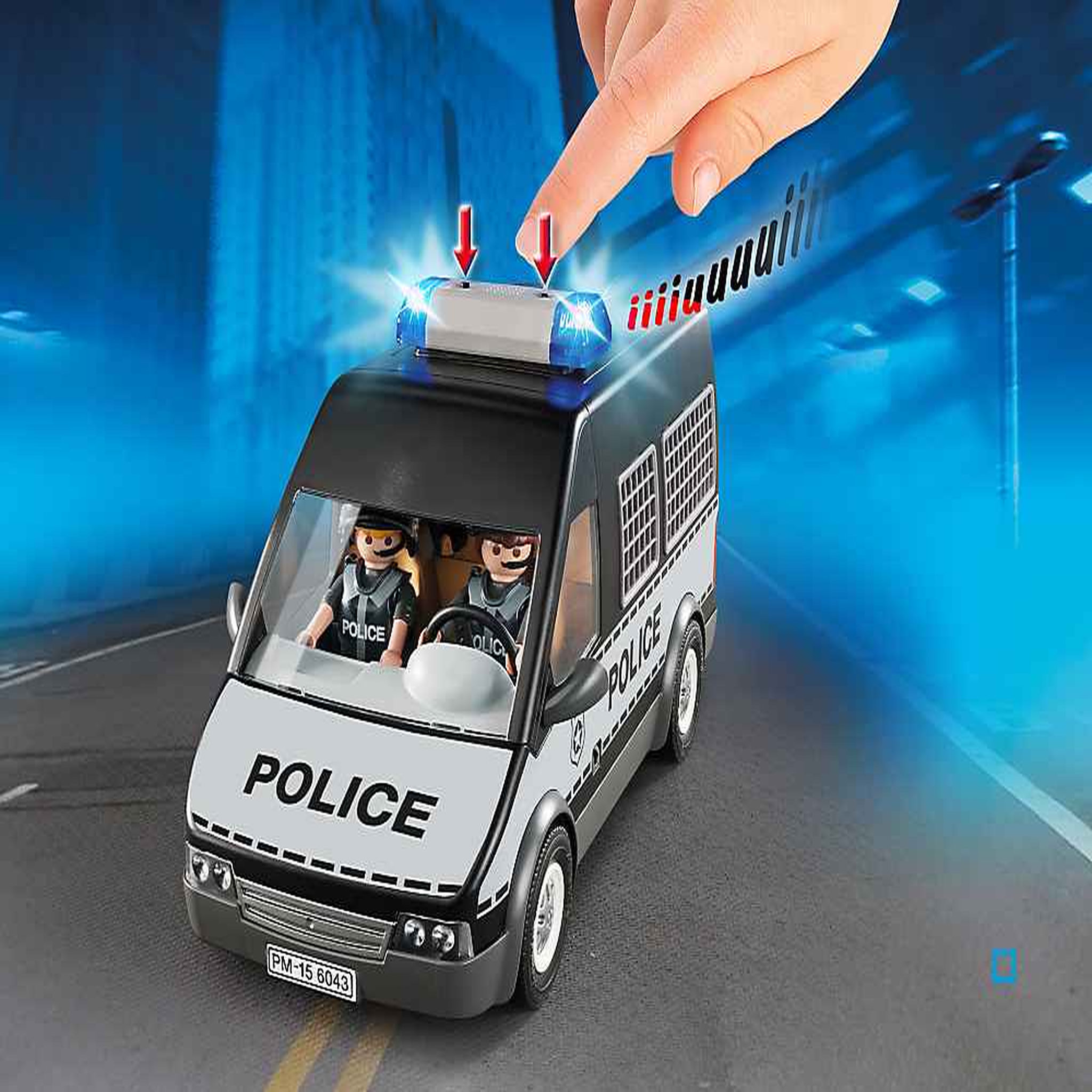 Voir la diapositive 4 : PLAYMOBIL 6043 Fourgon de police avec sirène et gyrophare