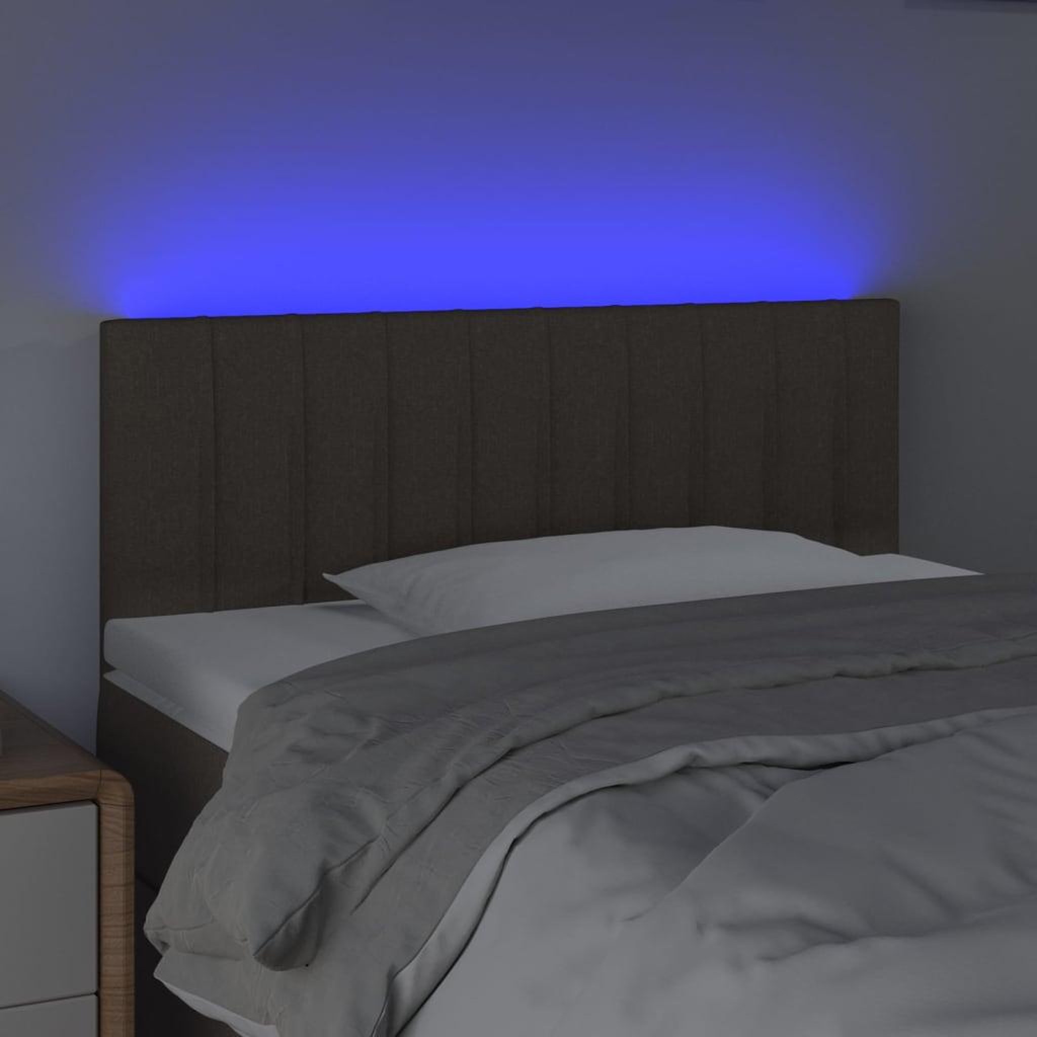 Voir la diapositive 3 : VIDAXL Tete de lit a LED Taupe 100x5x78/88 cm Tissu