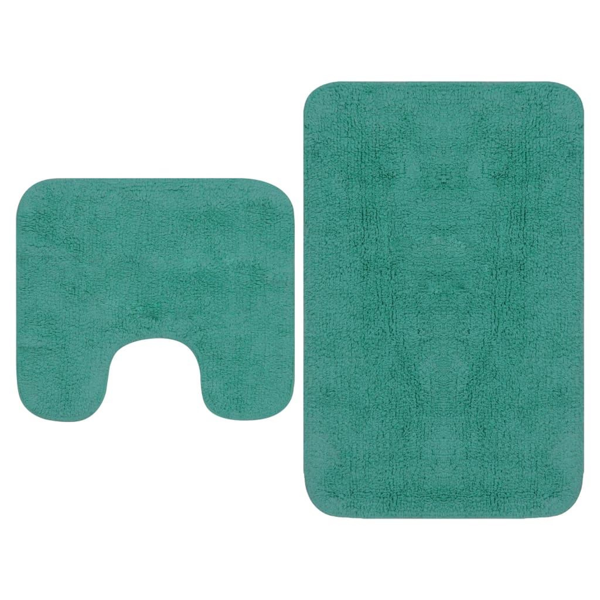 VIDAXL Tapis de salle de bain 2 pcs Tissu Turquoise