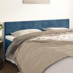 VIDAXL Tetes de lit 2 pcs Bleu fonce 100x5x78/88 cm Velours