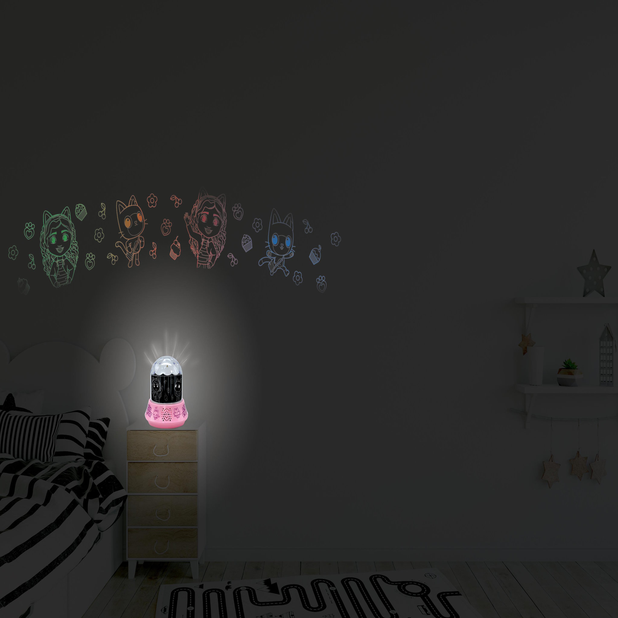Voir la diapositive 5 : Lexibook Veilleuse avec projections et effets sonores Gabby et la Maison Magique