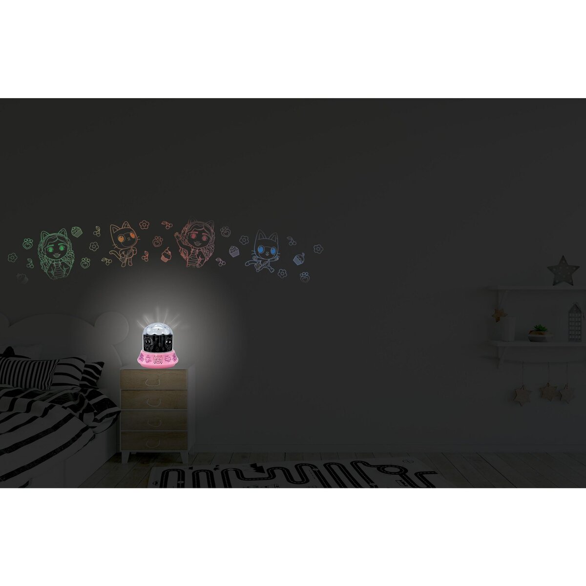 Lexibook Veilleuse avec projections et effets sonores Gabby et la Maison Magique