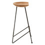 Voir la diapositive 3 : Paris Prix Chaise de Bar en Teck  Scanda  77cm Naturel & Noir