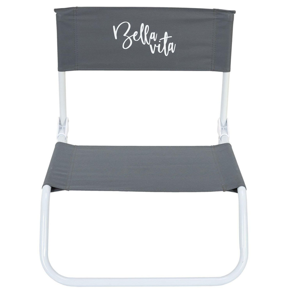 The Home Deco Factory Chaise de Plage pliante Bella Vita - Blanc et Gris