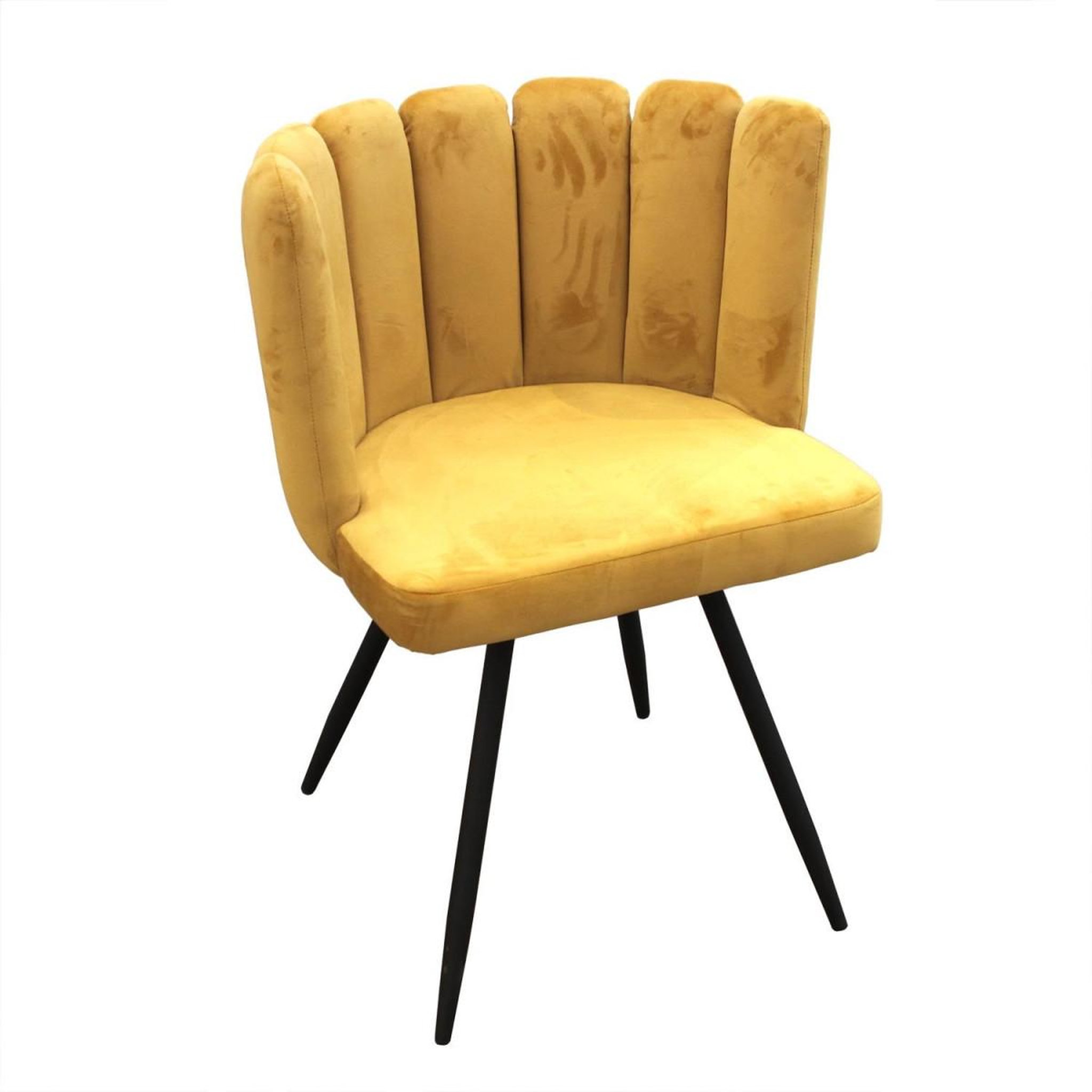 Voir la diapositive 2 : The Home Deco Factory Lot de 2 chaises velours  ariel  79cm jaune