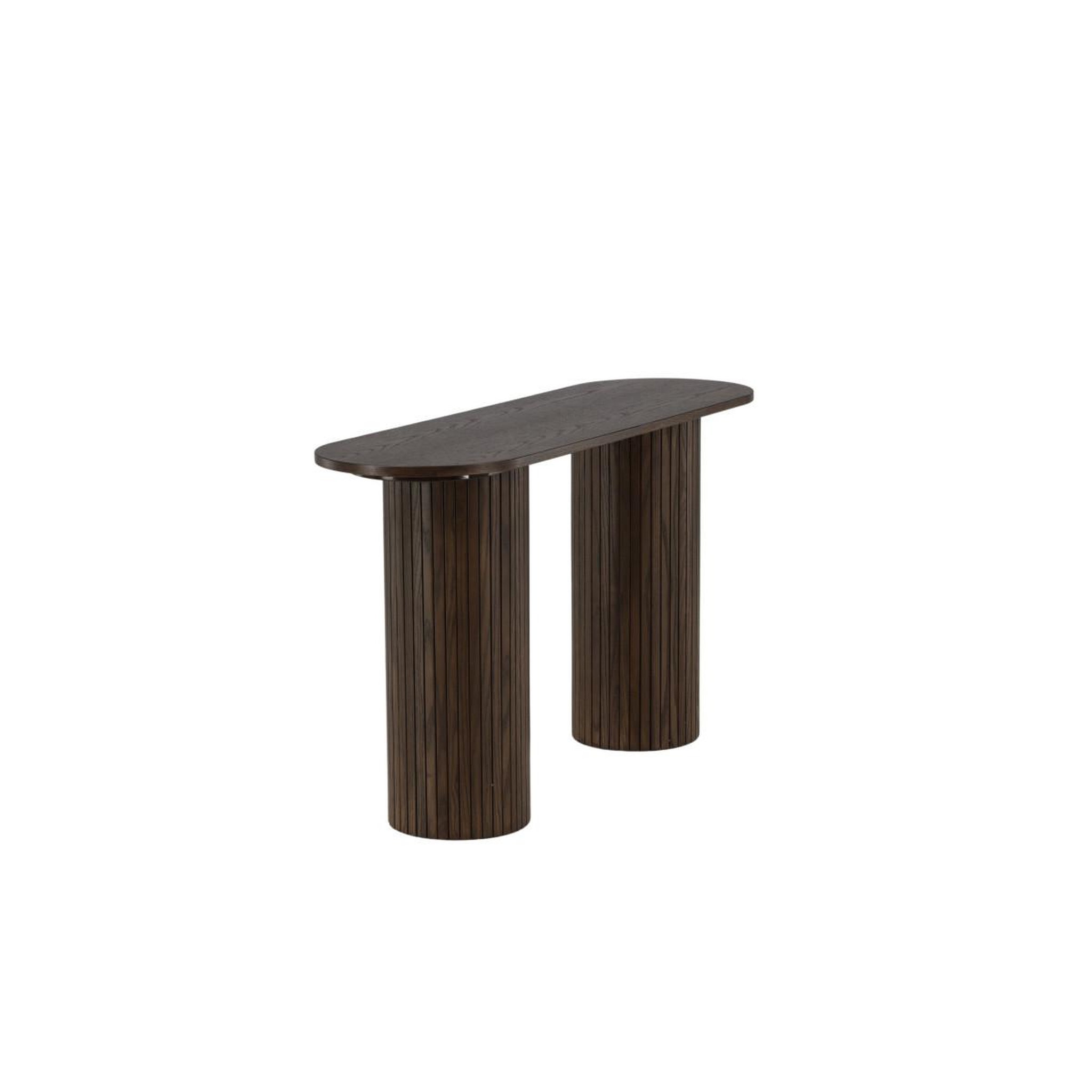 Voir la diapositive 3 : Paris Prix Console design nervuré  bianca  130cm marron