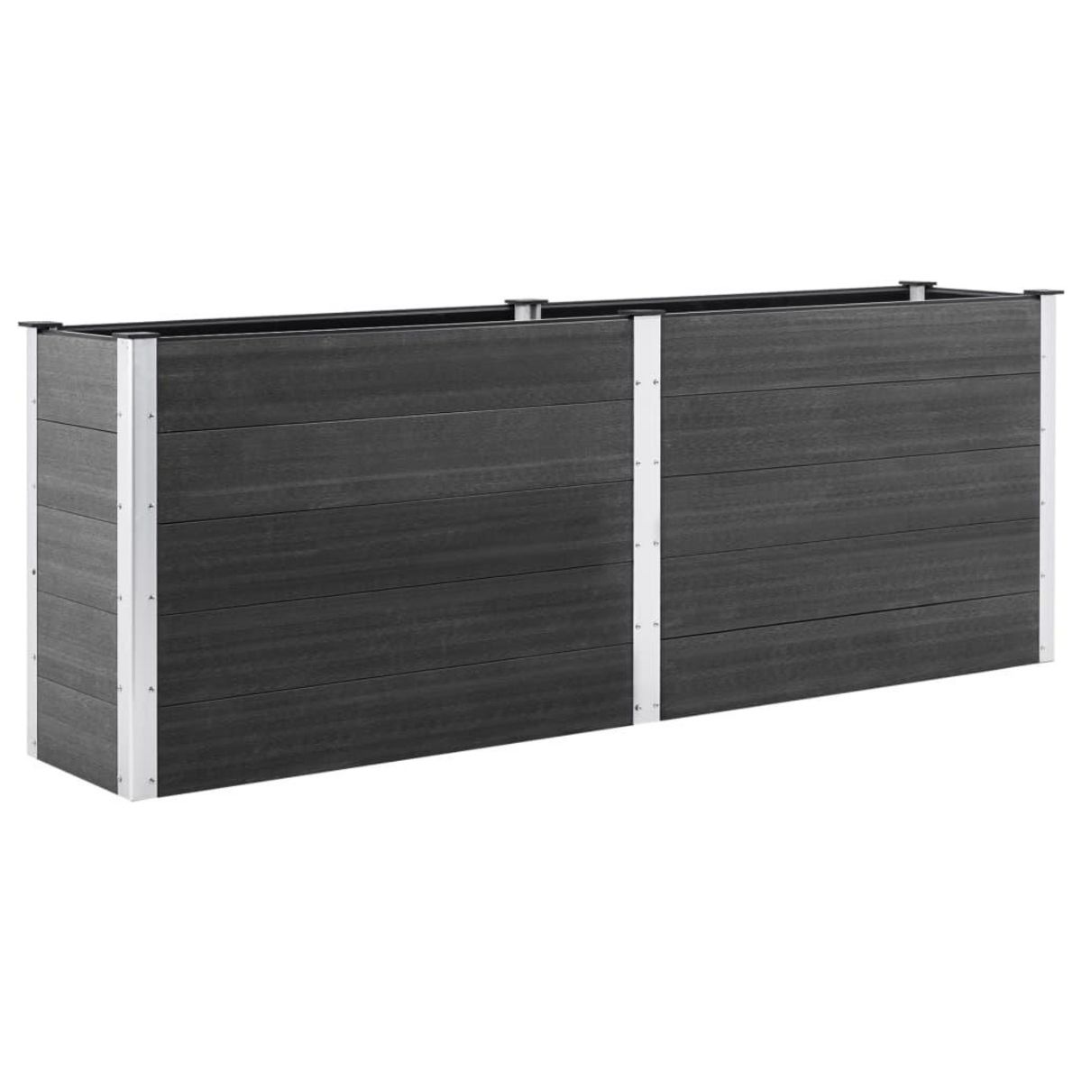 VIDAXL Lit sureleve de jardin 250x100x91 cm WPC Gris