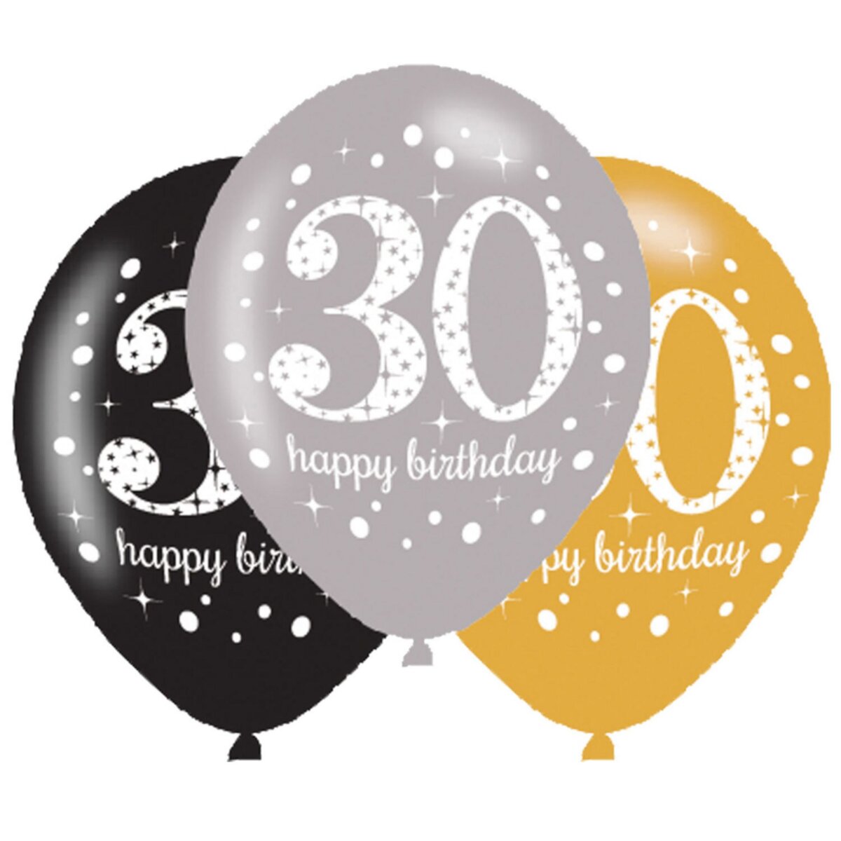 Ballons 30 ans Sparkling Celebrations x6 pas cher 