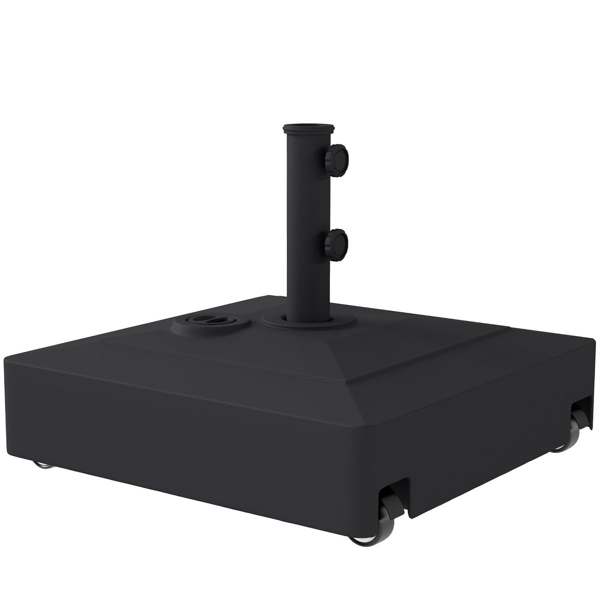 OUTSUNNY Pied de parasol carré mobile à lester compatible mât 35/38/48 mm noir
