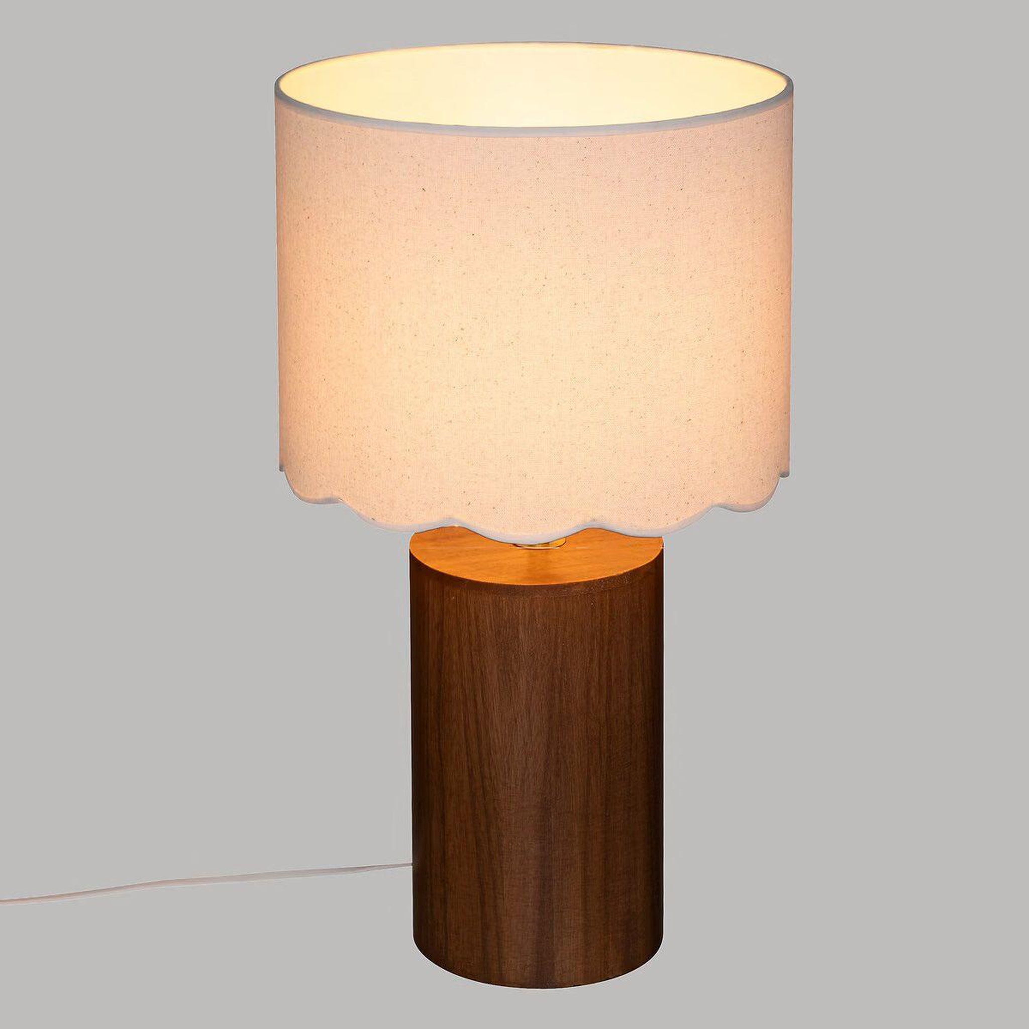 Voir la diapositive 4 : ATMOSPHERA Lampe à poser cylindrique  vania  50cm marron
