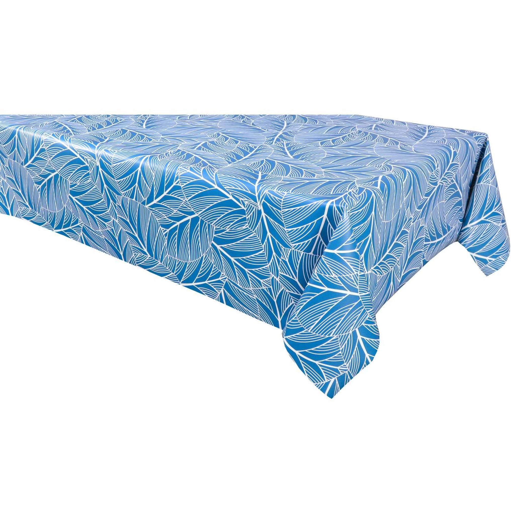 HABITABLE Nappe en toile cirée rectangulaire Eloa - 140 x 200 cm - Bleu