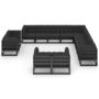 Voir la diapositive 3 : VIDAXL Salon de jardin 13 pcs avec coussins noir bois de pin massif