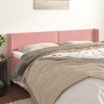 VIDAXL Tete de lit avec oreilles Rose 203x16x78/88 cm Velours