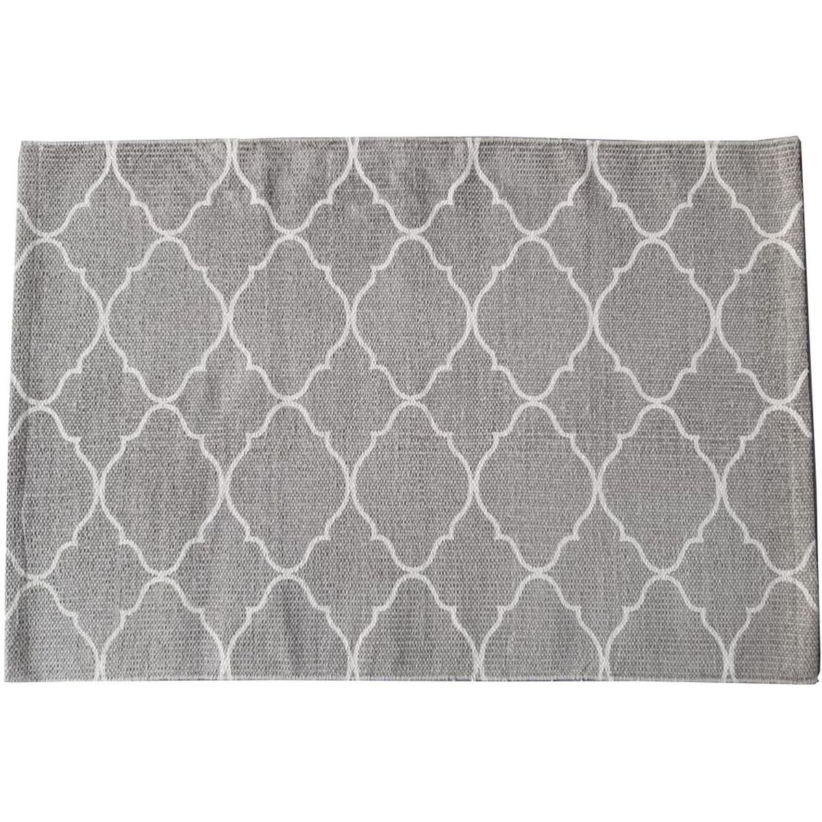 Tapis rectangle fantaisie en coton motif losanges SILK ROAD