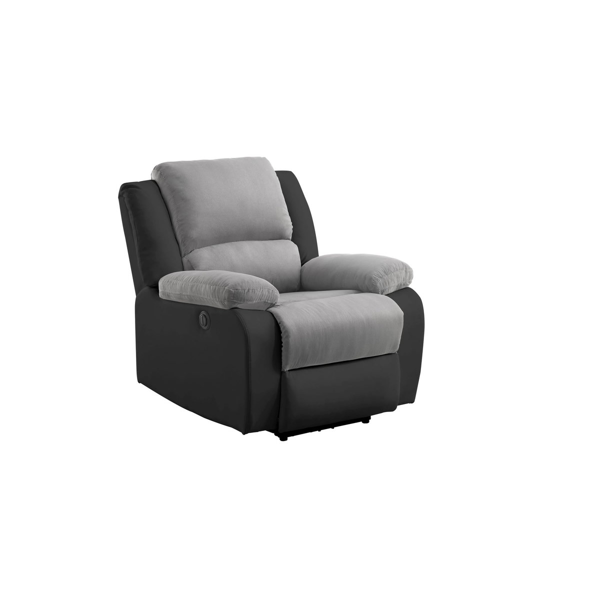 Fauteuil relax électrique tissu pu  et microfibre coloris gris/noir  HELENA