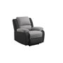 Voir la diapositive 1 : Fauteuil relax électrique tissu pu  et microfibre coloris gris/noir  HELENA