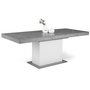 Voir la diapositive 1 : ID MARKET Table à manger extensible rectangle EDEN 6-10 personnes béton et blanc 160-200 cm