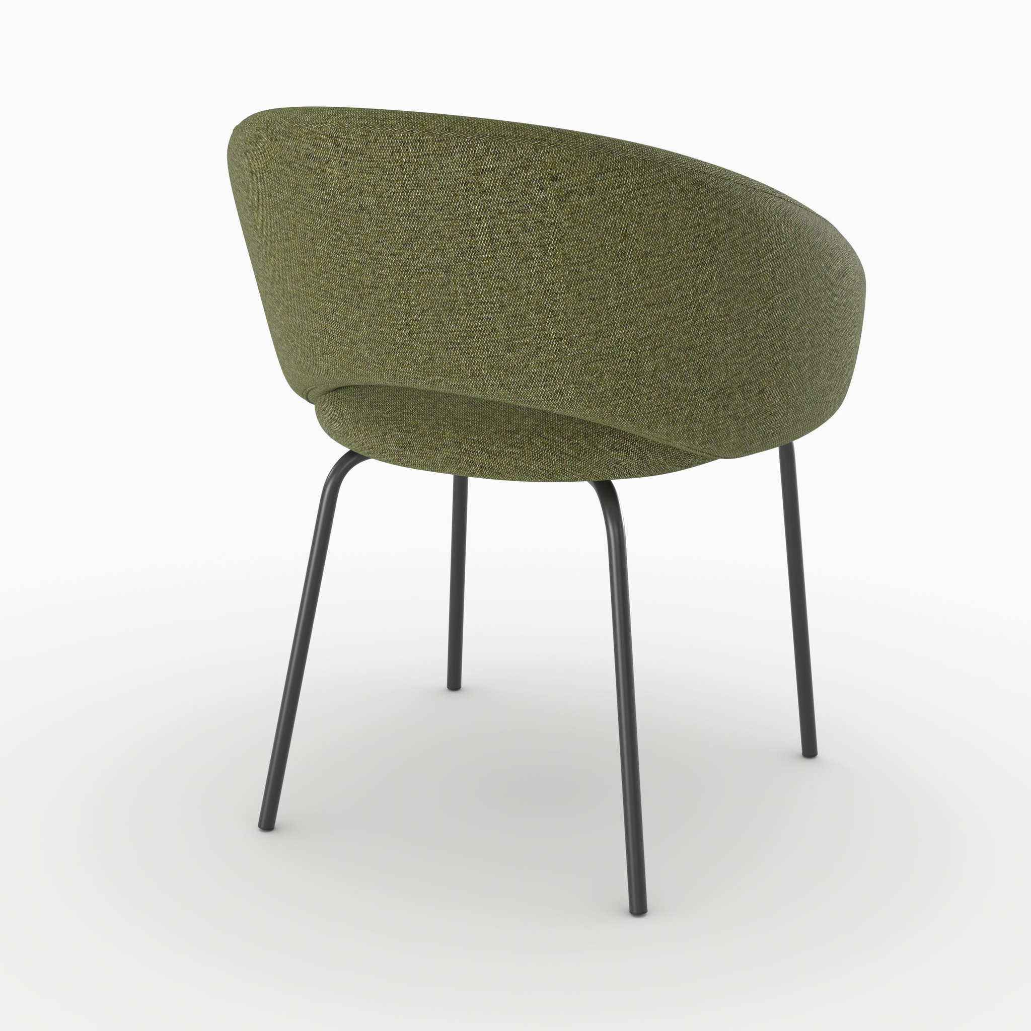 Voir la diapositive 6 : MAISON PAVANE Chaise en tissu vert chiné et pieds noirs-milly