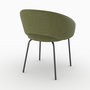 Voir la diapositive 6 : MAISON PAVANE Chaise en tissu vert chiné et pieds noirs-Milly