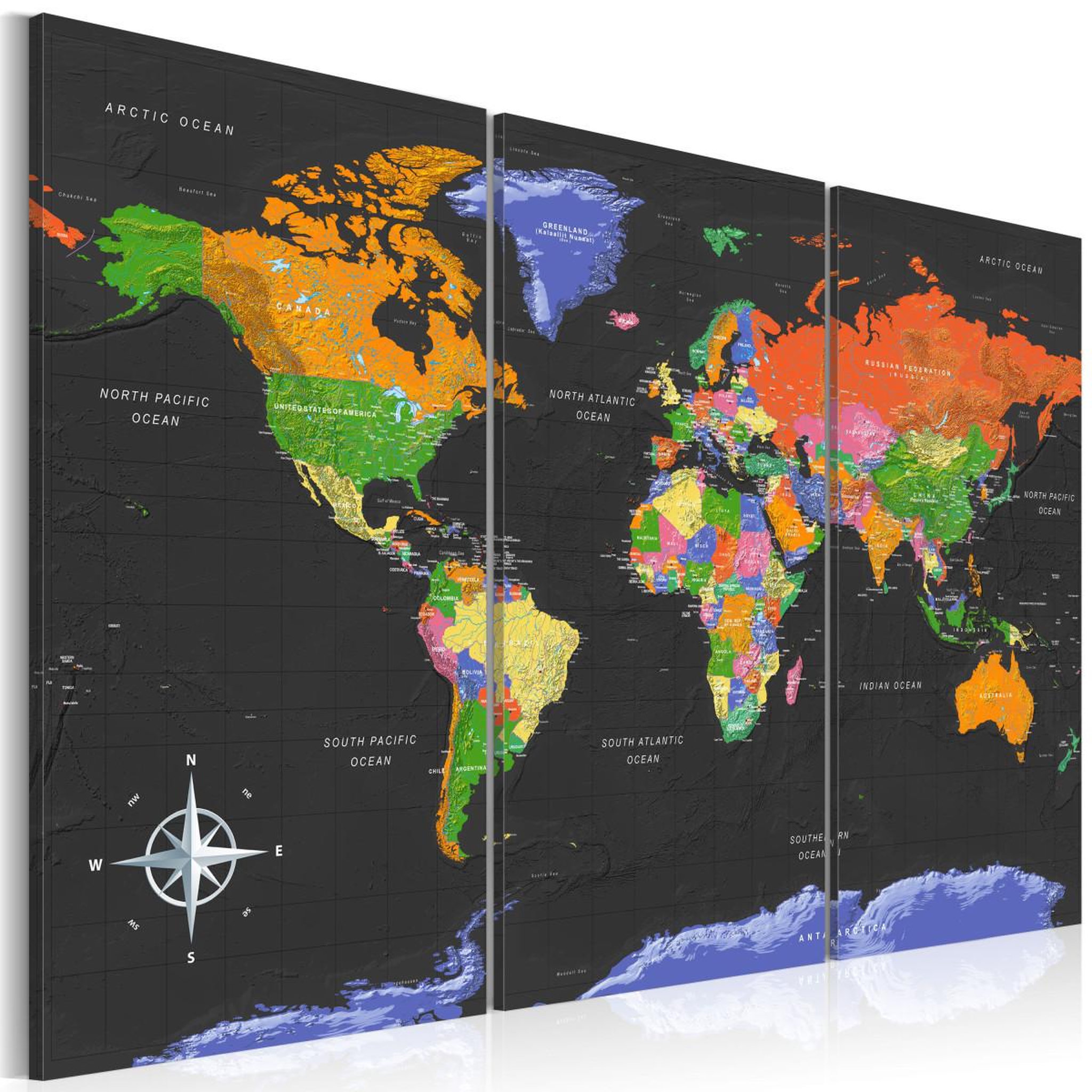 Paris Prix Tableau imprimé  maps : dark depth. Coloris disponibles : Multicolore